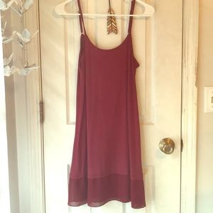 Burgundy spaghetti strap sun dress